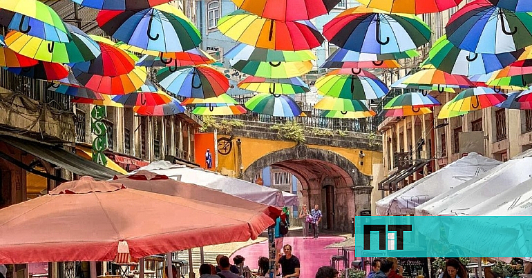 inherit pick up In need of Rua Cor de Rosa tem agora guarda chuvas coloridos — e a Internet não está a  aguentar – NiT