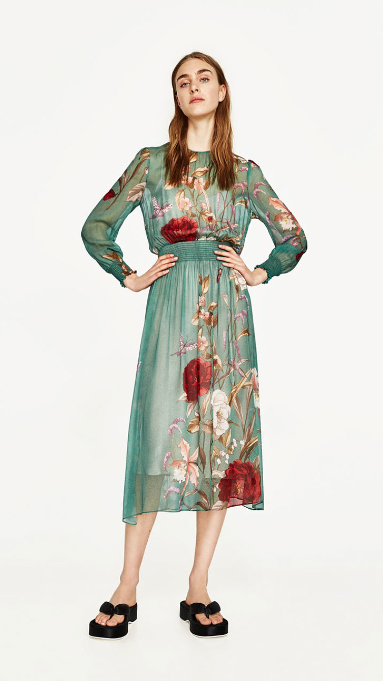 vestido zara florido