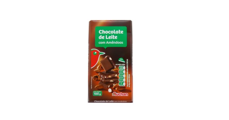 10. Chocolate leite com amêndoas, Auchan (0,69€)