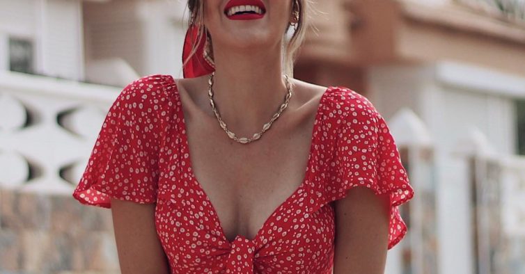 vestido vermelho stradivarius