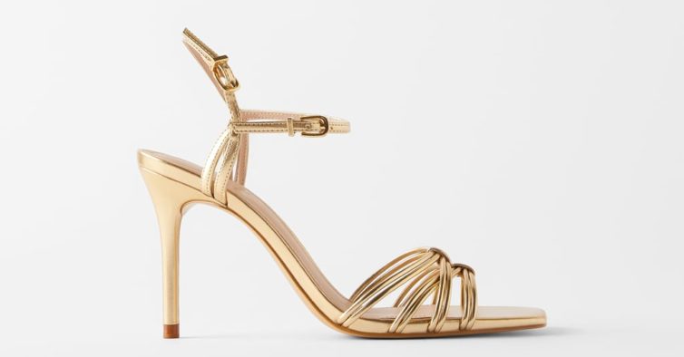 sandalias douradas para casamento
