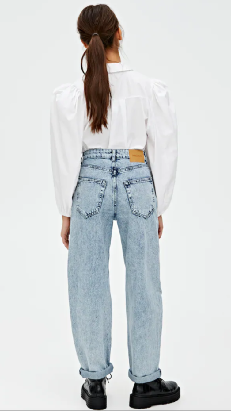 Calças de ganga pull and bear hot sale