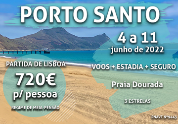 Última chamada: Lisboa-Porto Santo por apenas 720€ num hotel em Vila Baleira