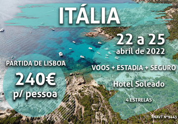 Temos um pacote especial para Itália por apenas 240€ (com voo e hotel)