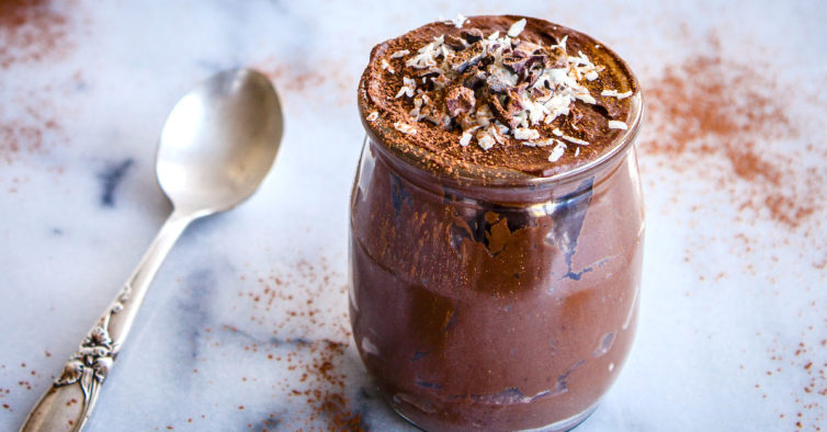Mousse de aveia e chocolate