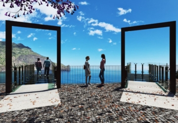 O Miradouro do Guindaste agora tem duas plataformas de vidro suspensas sobre o mar