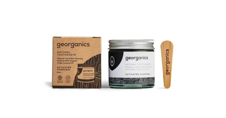 Pasta de dentes natural de carvão vegetal ativador, Georganics (7,65€)