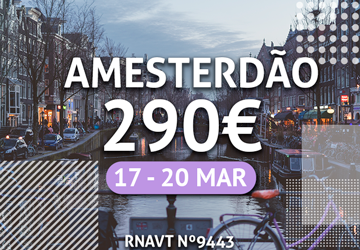 Não perca este fim de semana em Amesterdão por apenas 290€ (com voos e hotel)