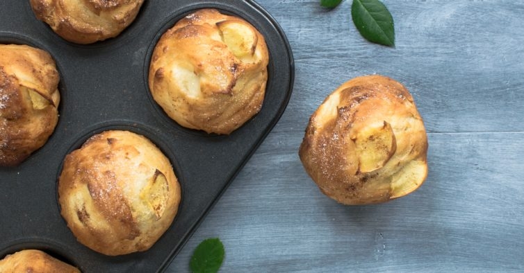 Muffins de maçã e canela