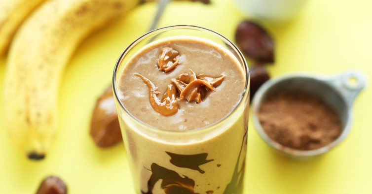 Batido de cacau e manteiga de amendoim