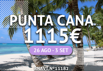 Temos mais um pacote tudo incluído para Punta Cana por apenas 1115€