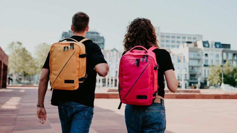 American tourist backpack