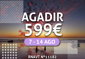 Prepare já as suas férias num pacote com tudo incluído em Agadir