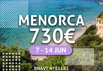 Temos uma férias tranquilas de 7 dias em Menorca por apenas 730€
