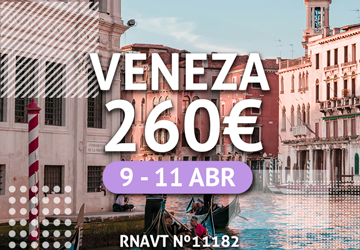 Viaje para Veneza por 260€ com tudo incluído