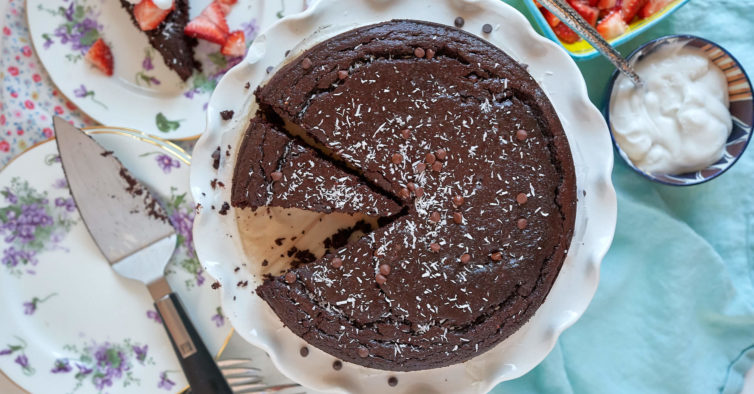 Bolo de batata doce e cacau