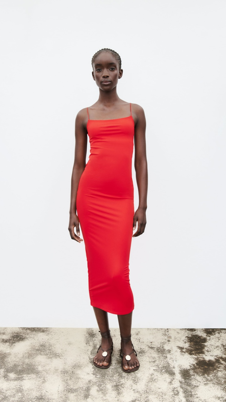 Vestido vermelho zara cheap