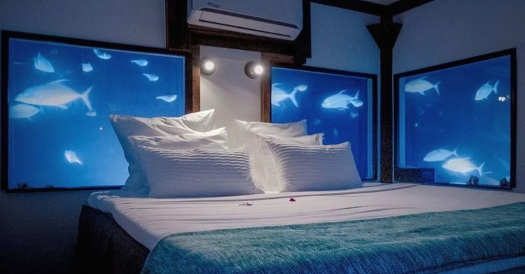 O resort paradisíaco no oceano Índico onde pode dormir a 4 metros de profundidade