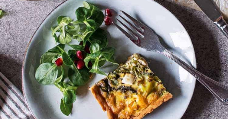 Quiche de Brócolos e queijo Feta