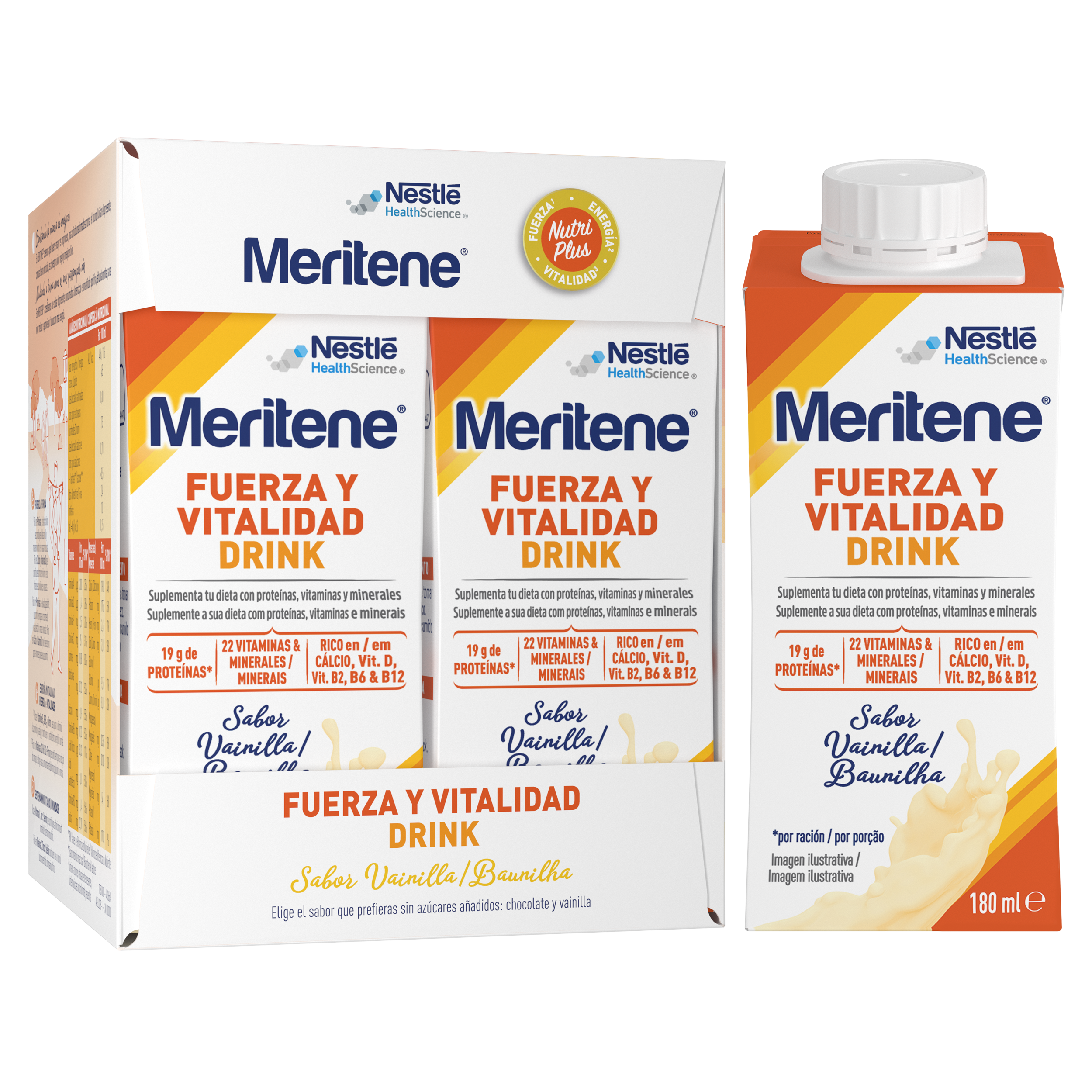 MERITENE Força e Vitalidade Drink Baunilha pack + unidade