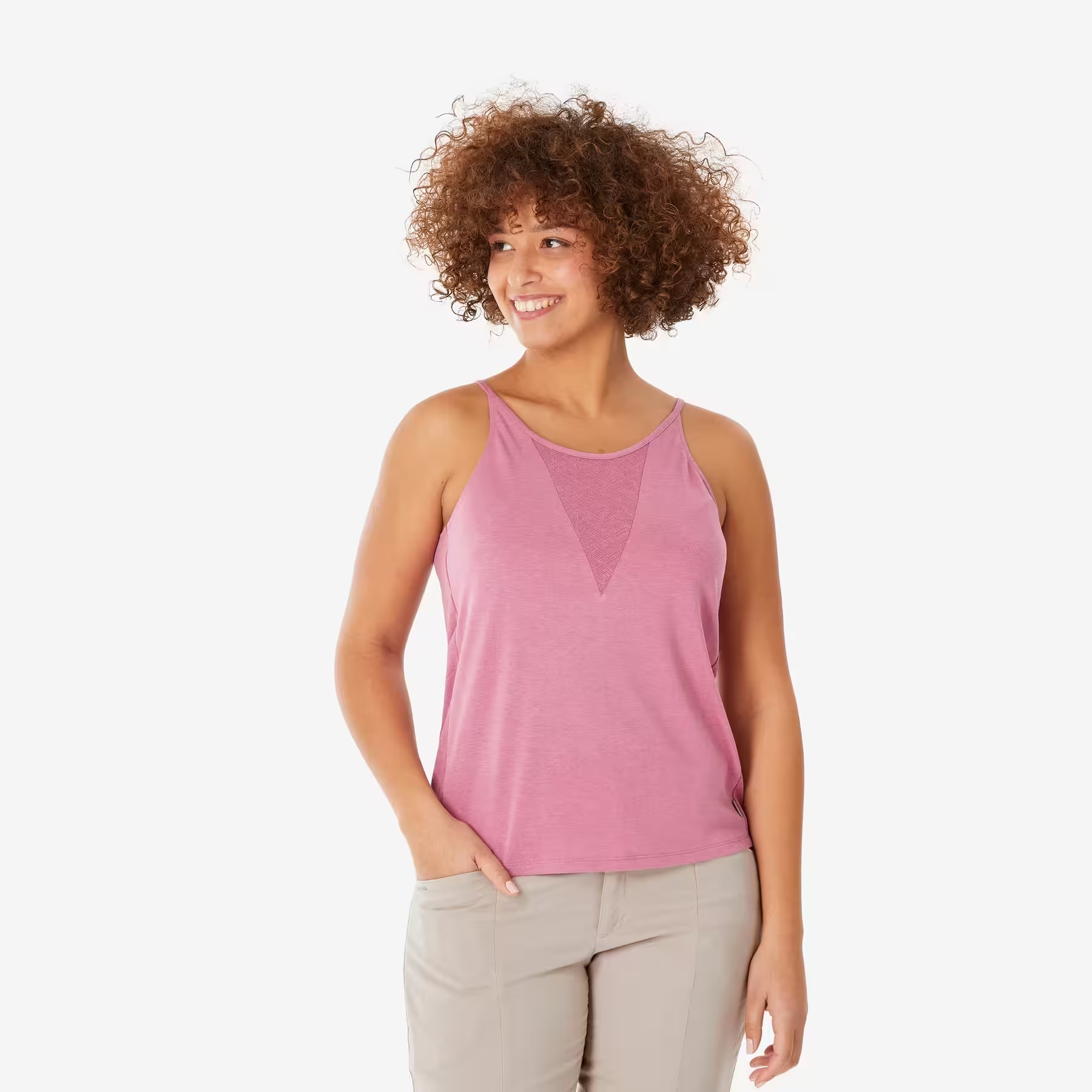Camisola de alças de caminhada NH500 rosa